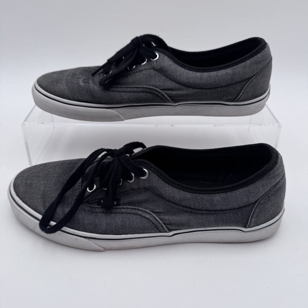 Vans Off The Wall Shoes Gray Black White TB9C Low Top Lace up Womens 10.5 Mens 9